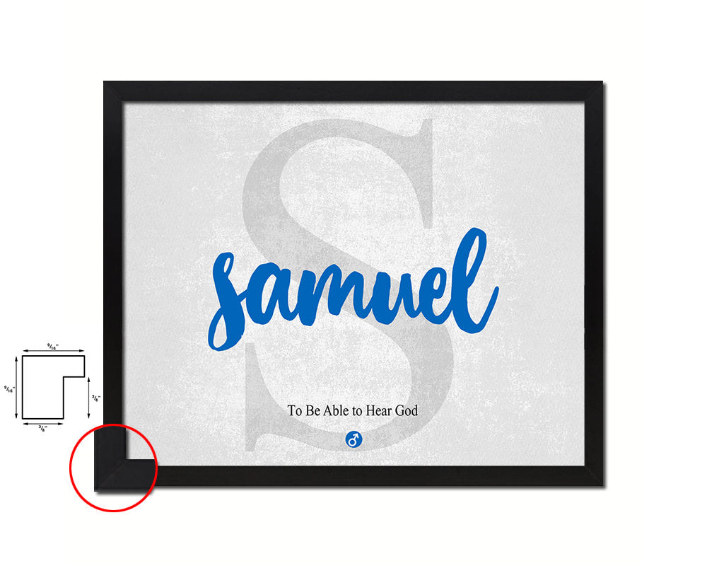 Samuel Personalized Bible Name Plate Framed Print Art Kids Baby Room Wall Decor Gifts