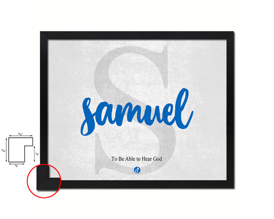 Samuel Personalized Bible Name Plate Framed Print Art Kids Baby Room Wall Decor Gifts
