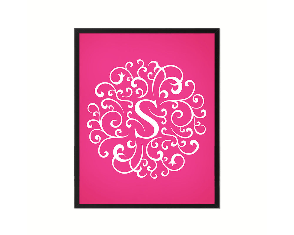 Letter S Personalized Mandela Monogram Framed Prints Wall Art
