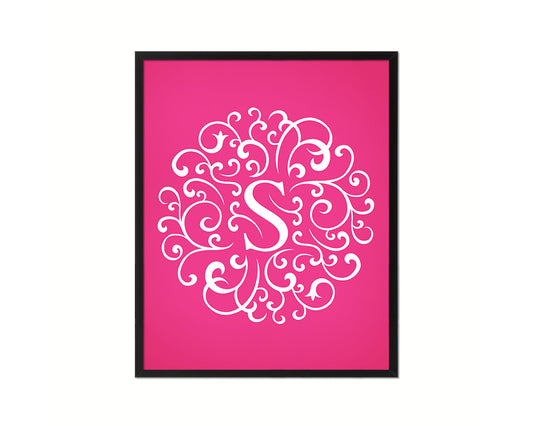 Letter S Personalized Mandela Monogram Framed Prints Wall Art