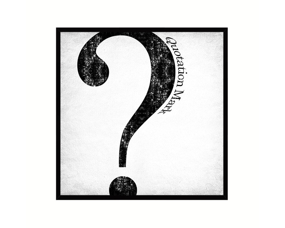 Quotation Mark Punctuation Symbol Framed Print Home Decor Wall Art Teacher Gifts