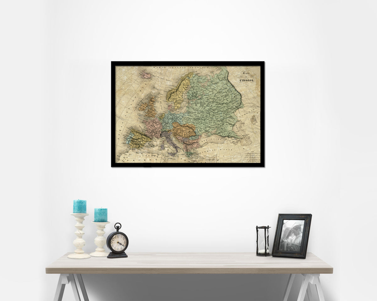 Europe Germany 1908 Historical Map Framed Print Art Wall Decor Gifts