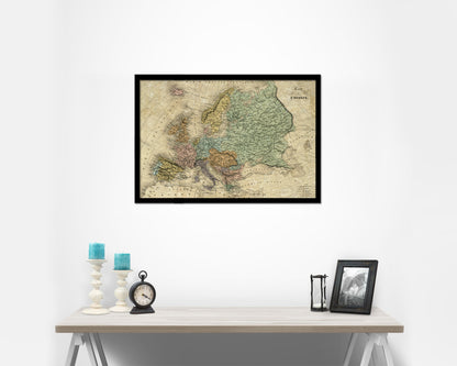 Europe Germany 1908 Historical Map Framed Print Art Wall Decor Gifts