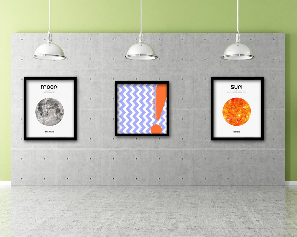Exclamation Punctuation Symbol Framed Print Home Decor Wall Art Teacher Gifts