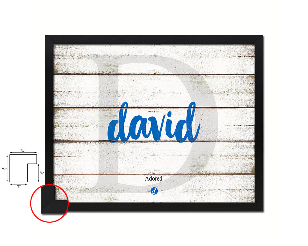 David Personalized Bible Name Plate Framed Print Art Kids Baby Room Wall Decor Gifts