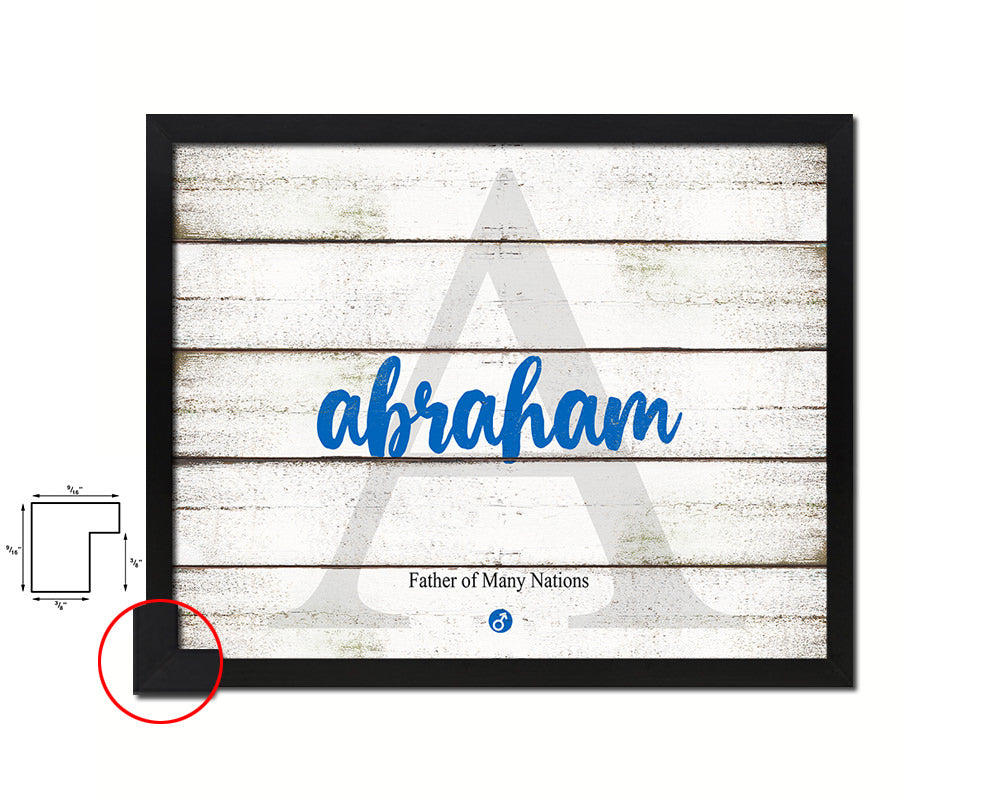 Abraham Personalized Bible Name Plate Framed Print Art Kids Baby Room Wall Decor Gifts
