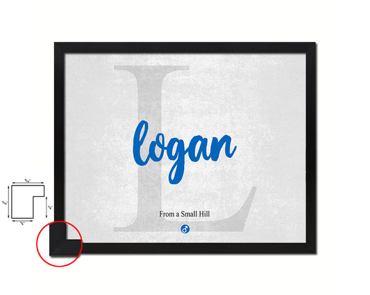 Logan Personalized Bible Name Plate Framed Print Art Kids Baby Room Wall Decor Gifts