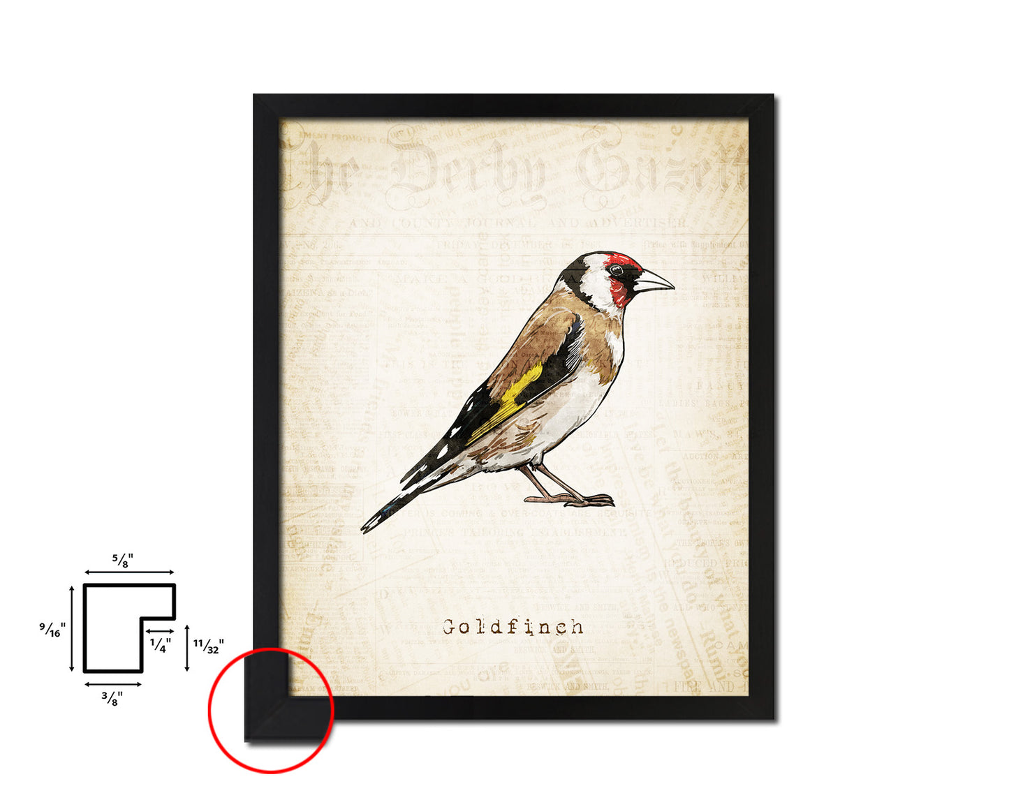 Goldfinch Vintage Bird Fine Art Paper Prints Home Decor Wall Art Gifts