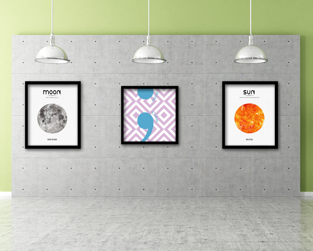 Semicolon Punctuation Symbol Framed Print Home Decor Wall Art Teacher Gifts