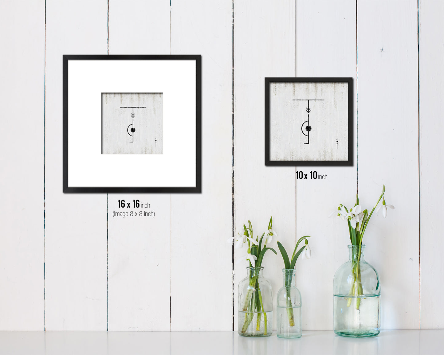 Letter T Custom Scrabble Sign Framed Prints Wall Art Decor Gifts, White Wash