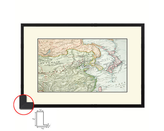 Europe and Asia Old Map Framed Print Art Wall Decor Gifts