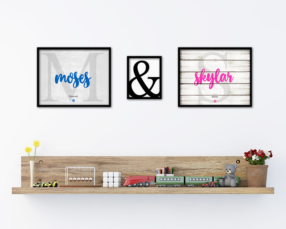 Moses Personalized Bible Name Plate Framed Print Art Kids Baby Room Wall Decor Gifts