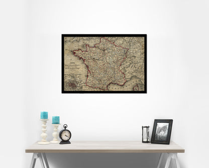France 1846 Historical Map Framed Print Art Wall Decor Gifts