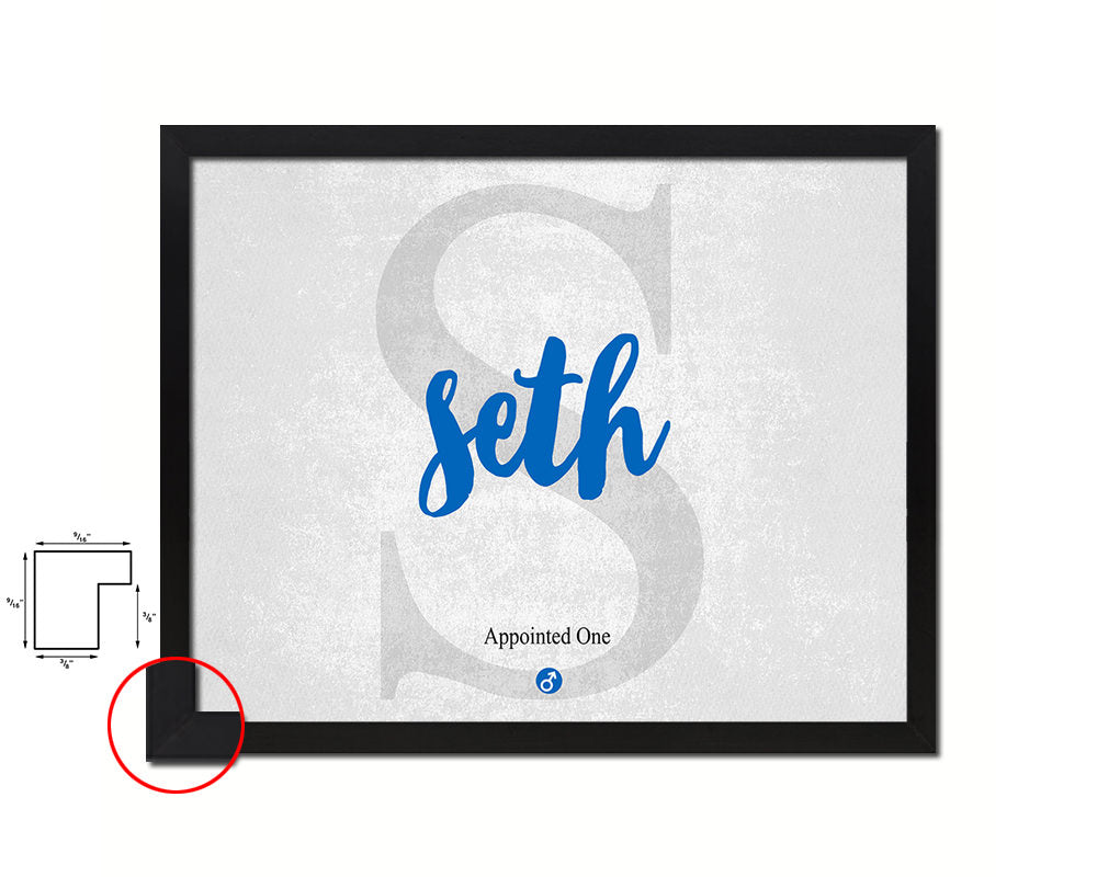 Seth Personalized Bible Name Plate Framed Print Art Kids Baby Room Wall Decor Gifts