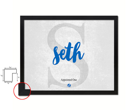 Seth Personalized Bible Name Plate Framed Print Art Kids Baby Room Wall Decor Gifts