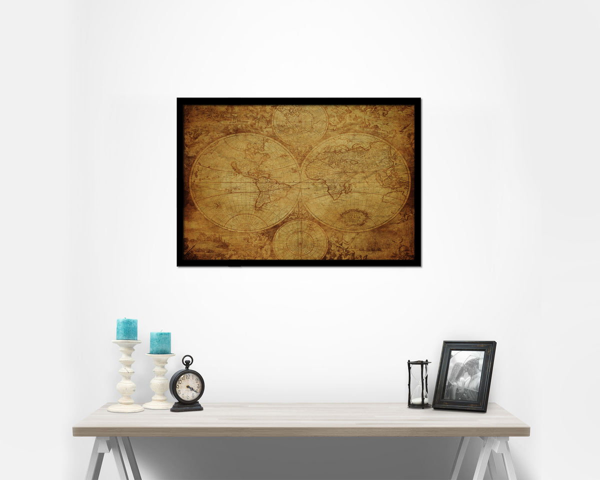 World Circa 1675-1710 Historical Map Framed Print Art Wall Decor Gifts