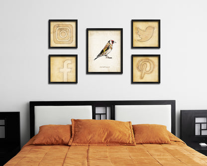 Goldfinch Vintage Bird Fine Art Paper Prints Home Decor Wall Art Gifts