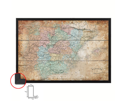 Spain and Portugal 1846 Antique Map Framed Print Art Wall Decor Gifts