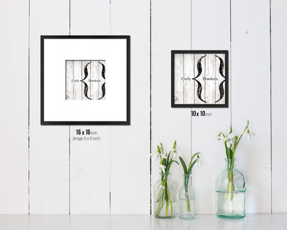Curly Brackets Punctuation Symbol Framed Print Home Decor Wall Art Teacher Gifts