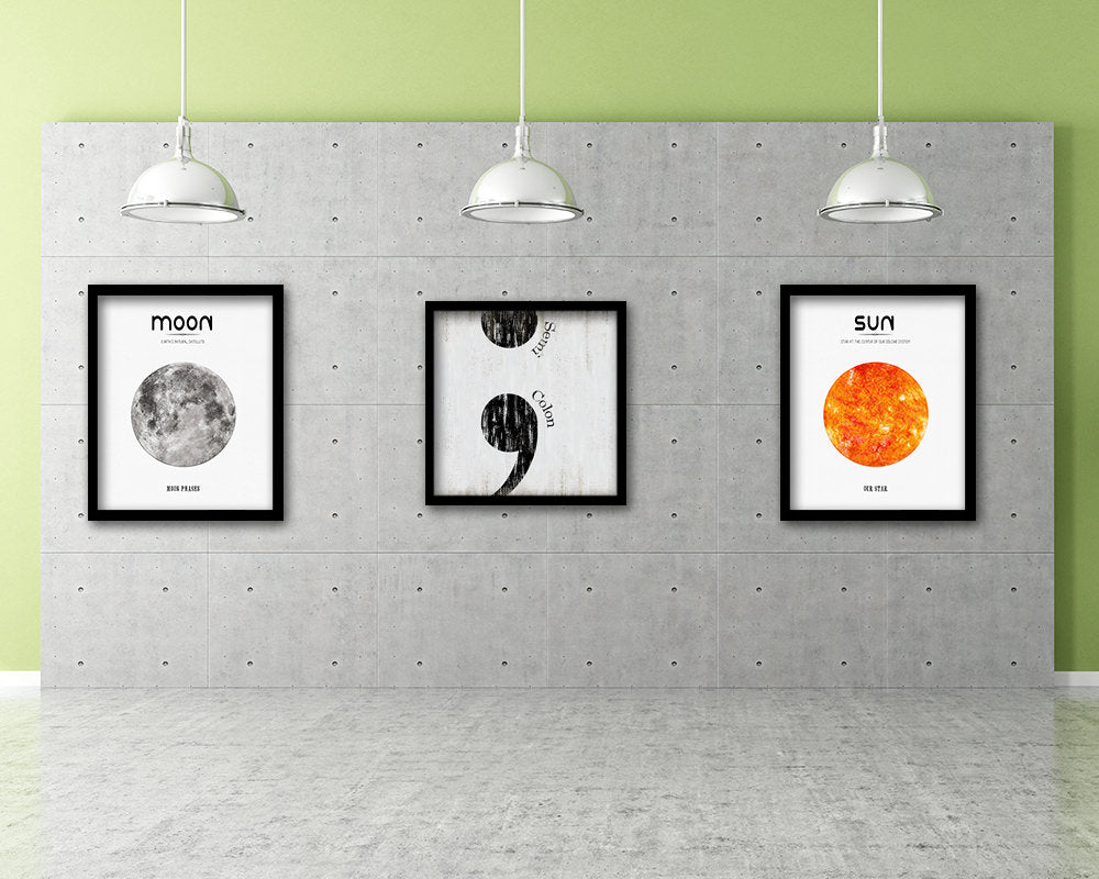 Semicolon Punctuation Symbol Framed Print Home Decor Wall Art Teacher Gifts