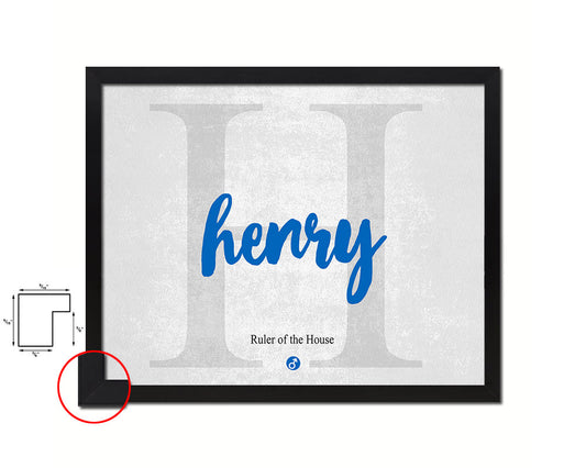 Henry Personalized Bible Name Plate Framed Print Art Kids Baby Room Wall Decor Gifts