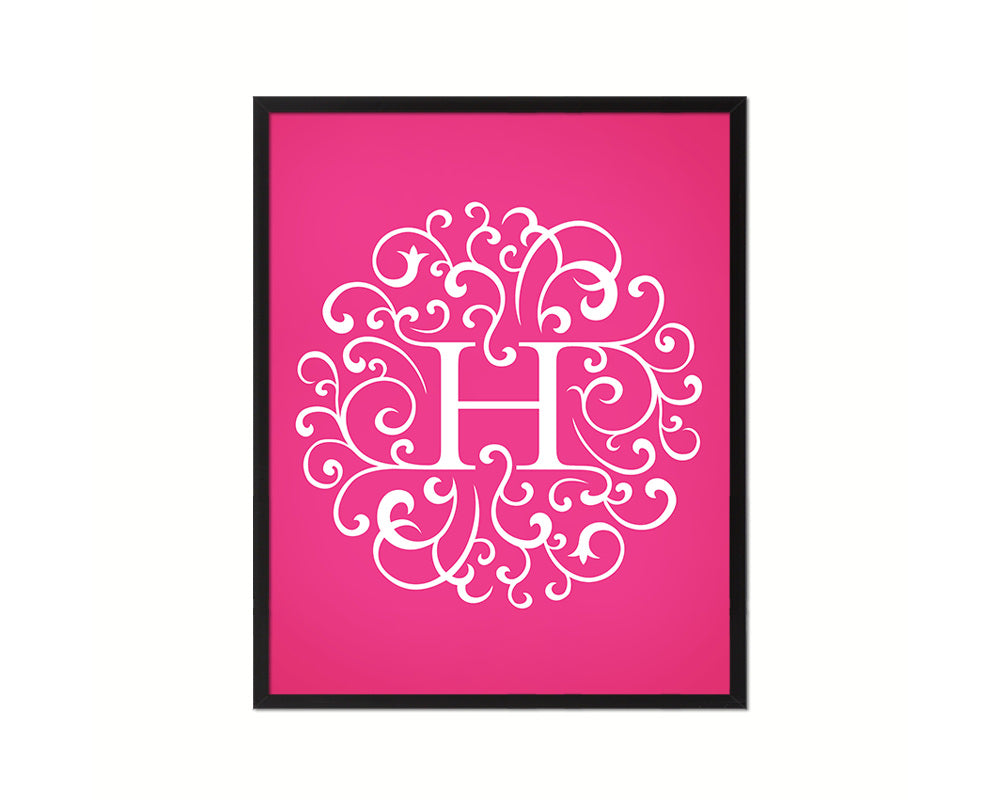 Letter H Personalized Mandela Monogram Framed Prints Wall Art