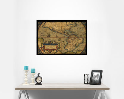 America Theatrum Orbis Terrarum Abraham Antwerp 1570 Historical Map Framed Print Art Gifts