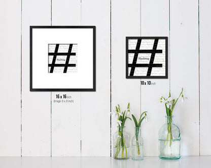 Hashtag Punctuation Symbol Framed Print Home Decor Wall Art Teacher Gifts