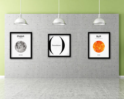 Parentheses Punctuation Symbol Framed Print Home Decor Wall Art Teacher Gifts