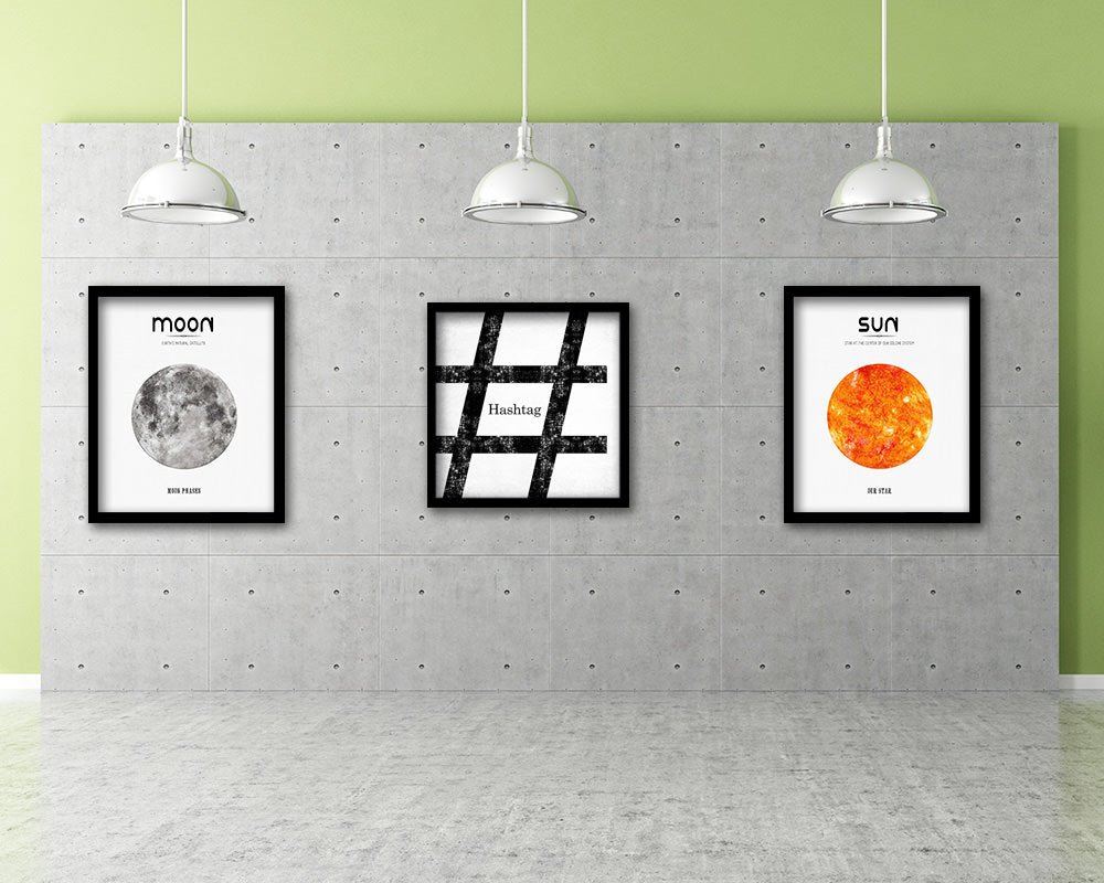 Hashtag Punctuation Symbol Framed Print Home Decor Wall Art Teacher Gifts
