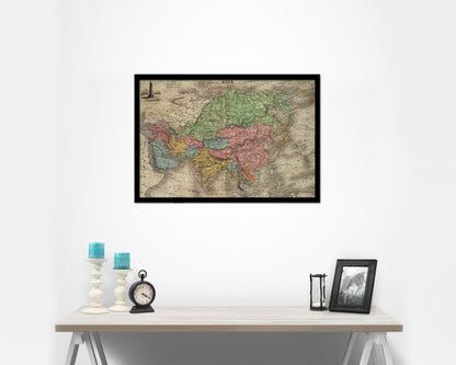 Asia 1875 Historical Map Framed Print Art Wall Decor Gifts