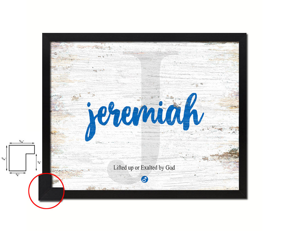 Jeremiah Personalized Bible Name Plate Framed Print Art Kids Baby Room Wall Decor Gifts
