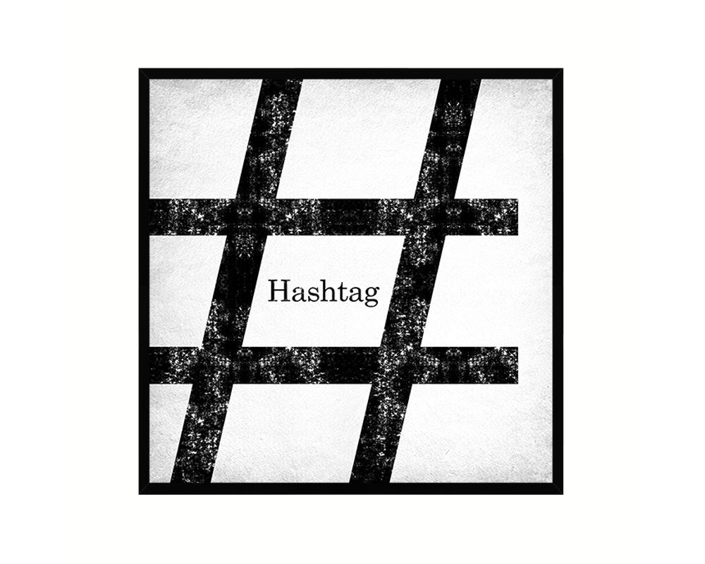 Hashtag Punctuation Symbol Framed Print Home Decor Wall Art Teacher Gifts