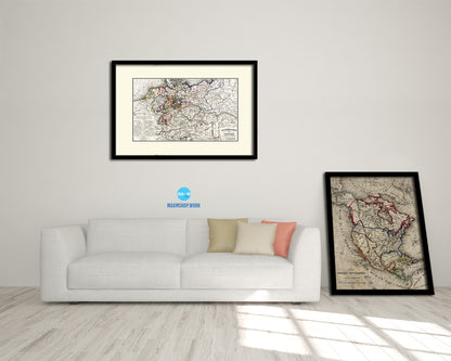 Germany Old Map Framed Print Art Wall Decor Gifts