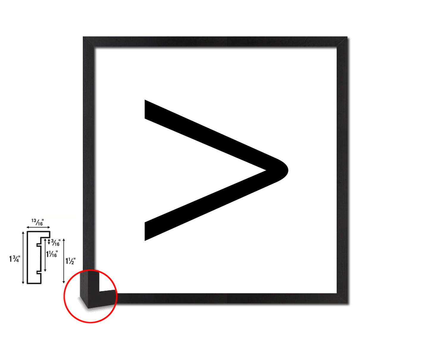 Angle Brackets Close Punctuation Symbol Framed Print Home Decor Wall Art Teacher Gifts