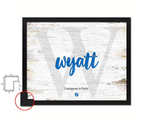 Wyatt Personalized Bible Name Plate Framed Print Art Kids Baby Room Wall Decor Gifts