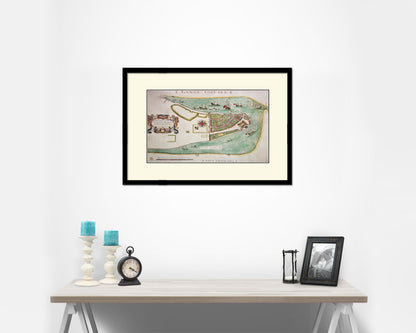 New York Old Map Framed Print Art Wall Decor Gifts