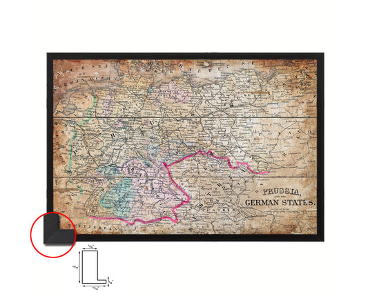Prussia Germany Antique Map Framed Print Art Wall Decor Gifts