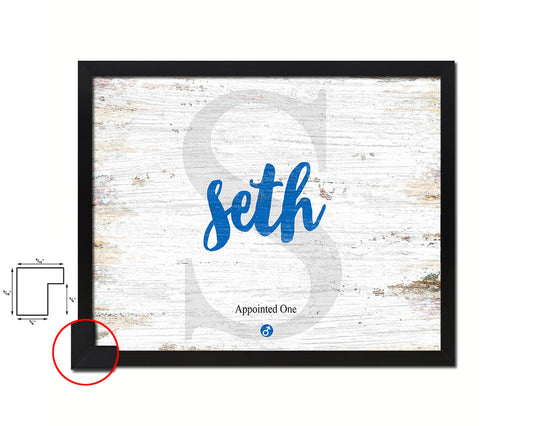 Seth Personalized Bible Name Plate Framed Print Art Kids Baby Room Wall Decor Gifts