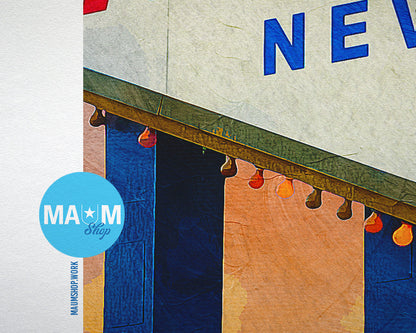 Entrance Sign Las Vegas Sign at Sunset Landscape Painting Print Art Frame Home Wall Decor Gifts