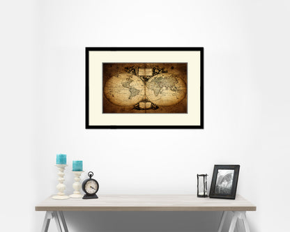World 1752 Old Map Framed Print Art Wall Decor Gifts