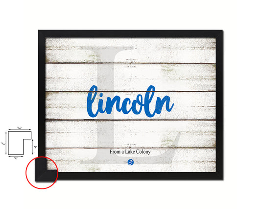 Lincoln Personalized Bible Name Plate Framed Print Art Kids Baby Room Wall Decor Gifts