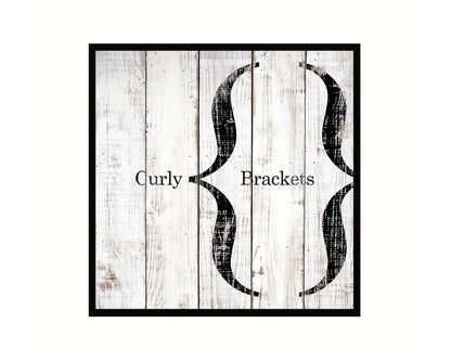 Curly Brackets Punctuation Symbol Framed Print Home Decor Wall Art Teacher Gifts