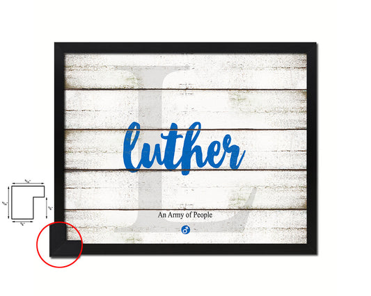 Luther Personalized Bible Name Plate Framed Print Art Kids Baby Room Wall Decor Gifts