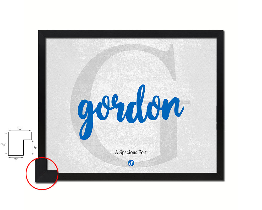 Gordon Personalized Bible Name Plate Framed Print Art Kids Baby Room Wall Decor Gifts