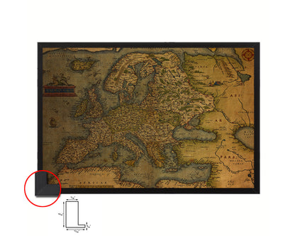 Europe Abraham Ortelius Circa 1570 Vintage Map Framed Print Art Wall Decor Gifts