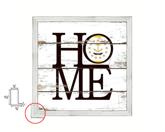 Rhode Island State Flag Home Sign Framed Print Decor Wall Art Gifts