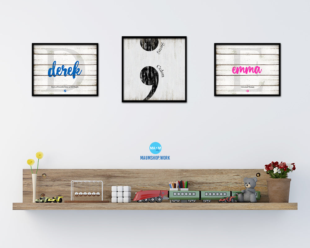Semicolon Punctuation Symbol Framed Print Home Decor Wall Art Teacher Gifts