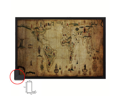 Spanish Portuguese Colonial Empire Antonio Sanches Vintage Map Framed Print Art Wall Decor Gifts