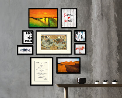 World Ortelius Circa Old Map Framed Print Art Wall Decor Gifts